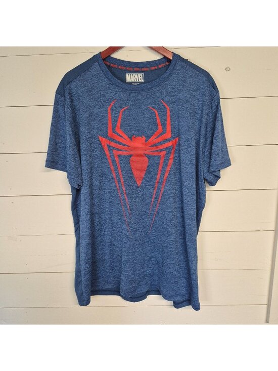 Marvel Other - Marvel Men's Spider-Man Anti-Wicking Blue Heather Workout T-Shirt 2X